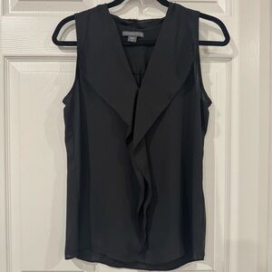 Covington Sleeveless Asymmetrical Blouse in Gray and Black